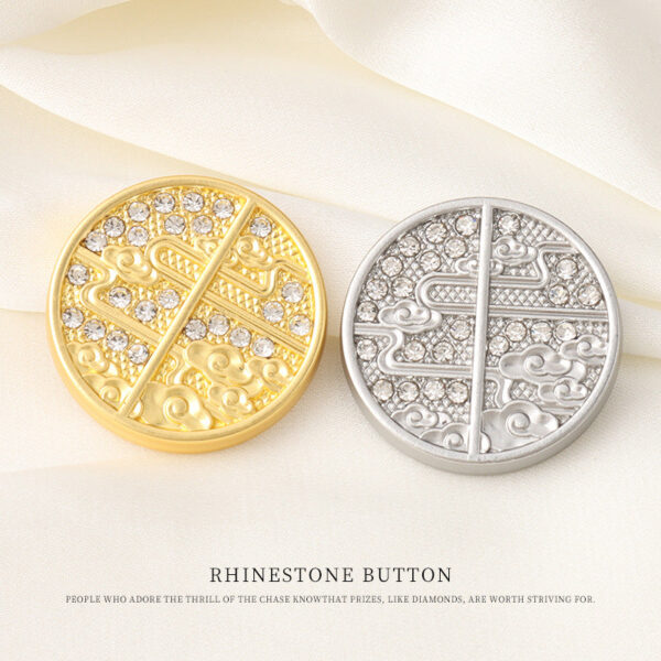 15/18/20/23mm Round Diamond Chinese Style Patterned Metal Buttons 12pcs - Image 2