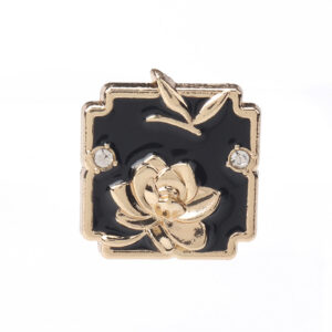 18/20mm Rose Gold Square Metal Lotus Oil Dotted Shank Buttons 12pcs
