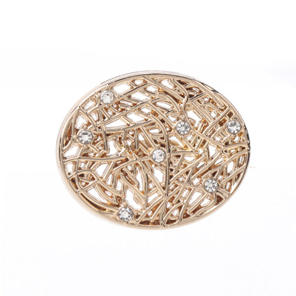 Rose Gold Oval Triangle Hollow Metal Rhinestone Buttons for Jackets Sweaters 20pcs