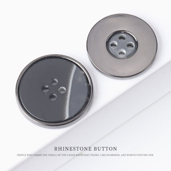 15 - 25mm Round Flat Resin Metal Four Hole Buttons for Sweaters 25 Pack - Image 2