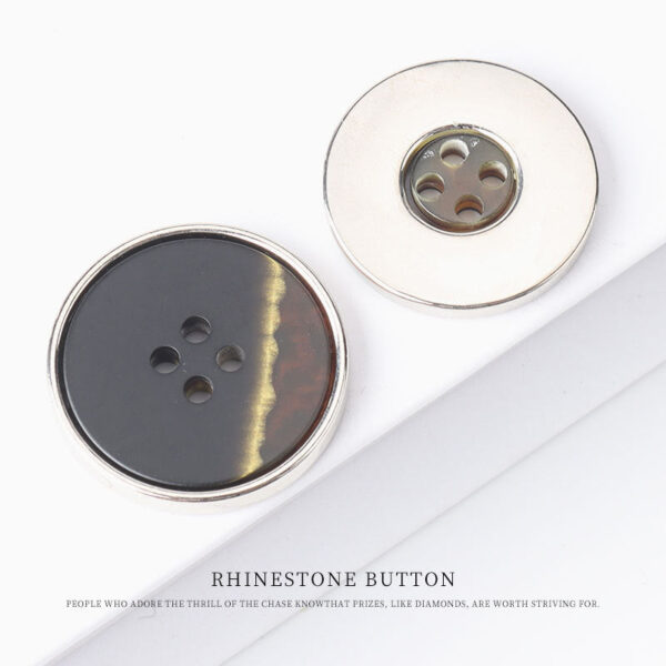 15 - 25mm Round Flat Resin Metal Four Hole Buttons for Sweaters 25 Pack - Image 3