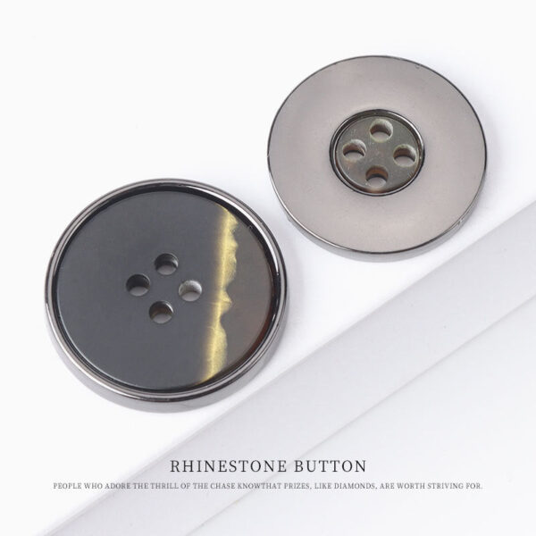 15 - 25mm Round Flat Resin Metal Four Hole Buttons for Sweaters 25 Pack - Image 4