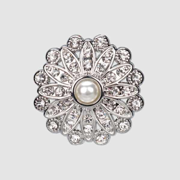 25mm Sunflower Shaped Rhinestone Pearl Buttons for Women Blazers 4pcs - Image 4