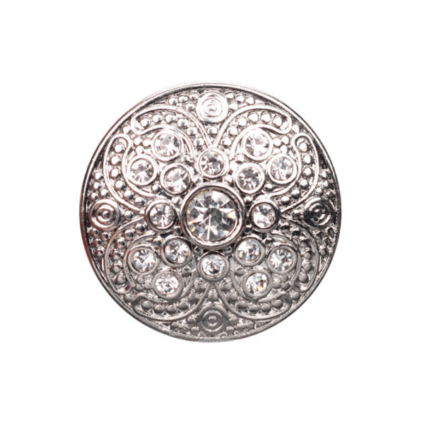 25mm Golden Silver Rhinestone Metal Shank Buttons for Women Blazers 5pcs