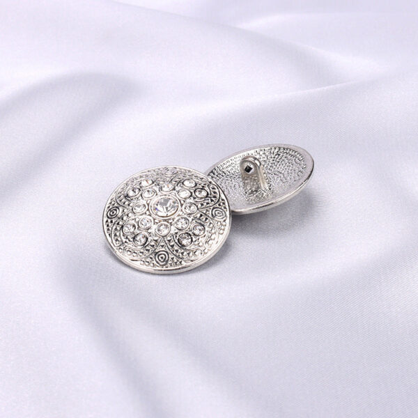 25mm Golden Silver Rhinestone Metal Shank Buttons for Women Blazers 5pcs - Image 2