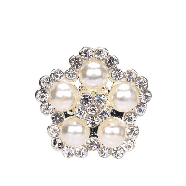 19mm Rhinestone and Pearl Shank Buttons for Women's Coats Dresses 3pcs
