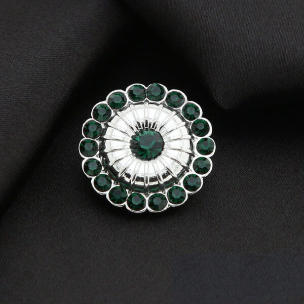 21mm Round Windmill Shaped Metal Colored Rhinestone Shank Buttons 6pcs - Image 6