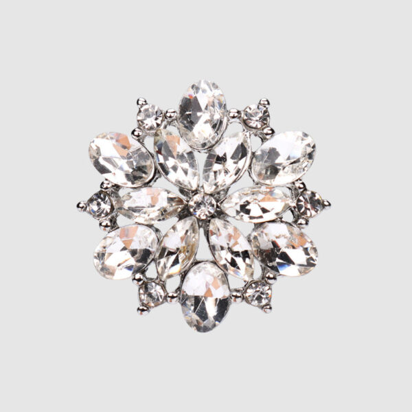 20mm Golden Silver Floral Hollow Rhinestone Metal Buttons for Cardigan 2pcs - Image 2