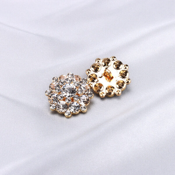 18/24mm Luxurious Diamond Metal Shank Buttons for Garment Decoration 2pcs - Image 2