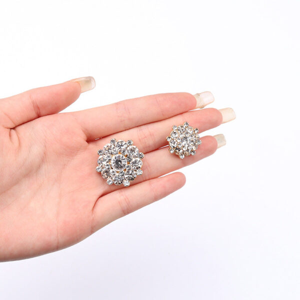 18/24mm Luxurious Diamond Metal Shank Buttons for Garment Decoration 2pcs - Image 3