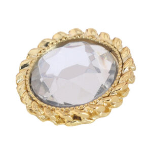 20/25mm Golden Silver Metal Rhinestone Shank Buttons 12pcs