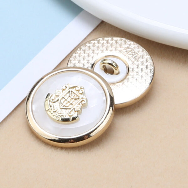 Round Resin Metal Shank Buttons British Anchor Shield Patterns 20 Pack - Image 7