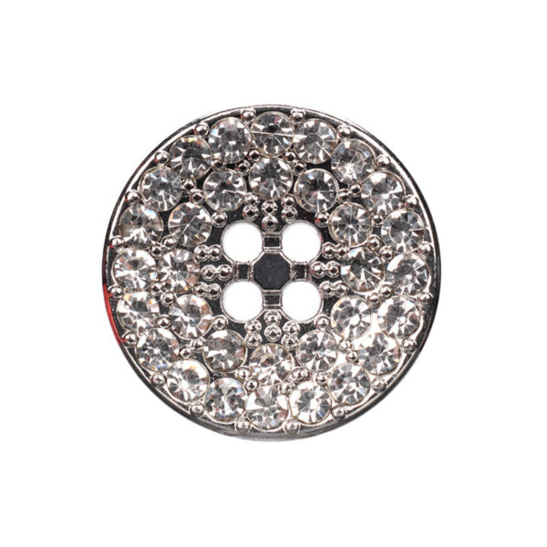 Round Gunmetal Golden Silver Rhinestone Metal Four Hole Buttons 12pcs - Image 4