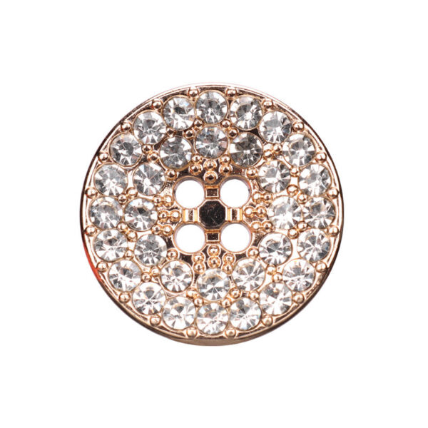 Round Gunmetal Golden Silver Rhinestone Metal Four Hole Buttons 12pcs - Image 5