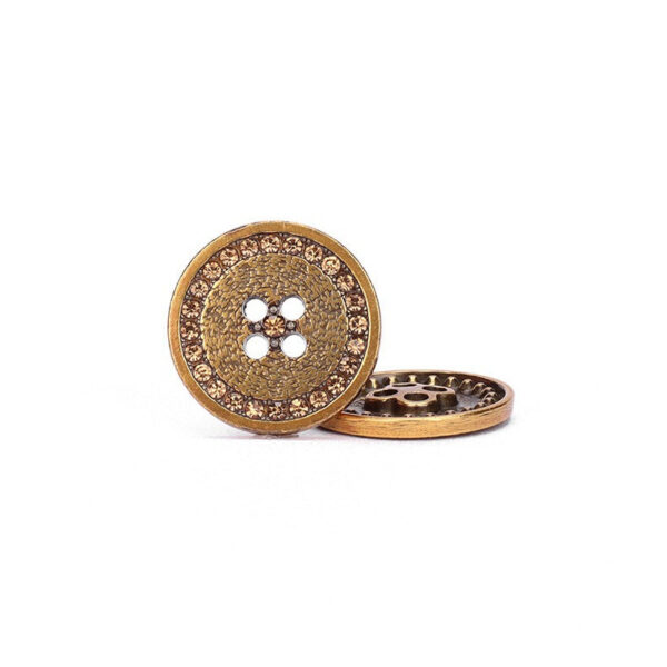 18/20/23/25mm Round Rhinestone Metal Flat Four Hole Buttons 12pcs - Image 2