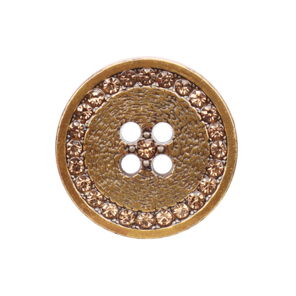 18/20/23/25mm Round Rhinestone Metal Flat Four Hole Buttons 12pcs