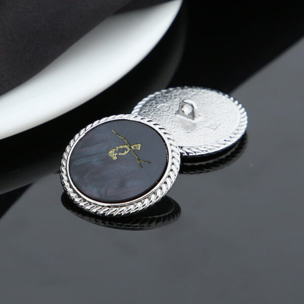 Black Brown Beige Bird Round Shank Buttons Golden/Silver Metal Base 15 Pack - Image 7