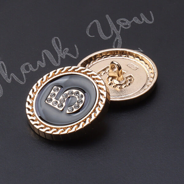1 inch Number 5 Round Golden Silver Metal Oil Dotted Shank Buttons 12pcs - Image 5