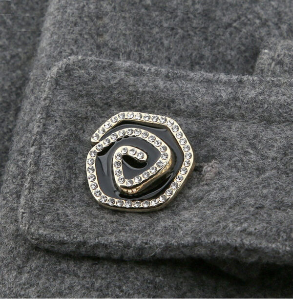 18/23/25mm Irregular Curved Shape Metal Buttons with Rhinestones 10pcs - Image 4
