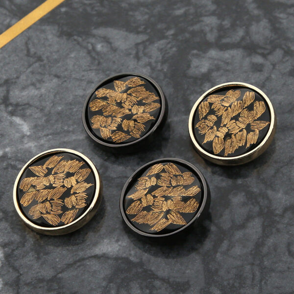 20mm Black Gold Metal Resin Round Buttons for Coats Sweaters 20 Pack - Image 4