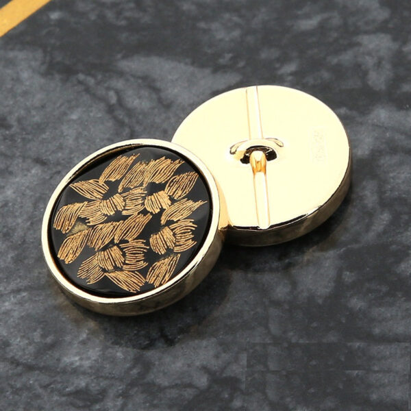 20mm Black Gold Metal Resin Round Buttons for Coats Sweaters 20 Pack - Image 5