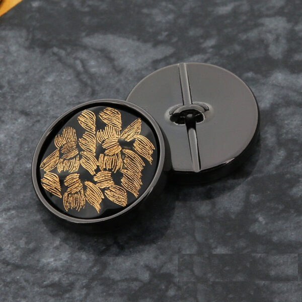 20mm Black Gold Metal Resin Round Buttons for Coats Sweaters 20 Pack - Image 6