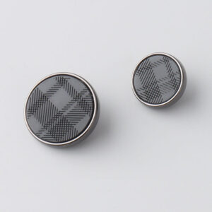 Round Laser Engraved Resin Metal Shank Buttons for Woolen Outerwear 12pcs