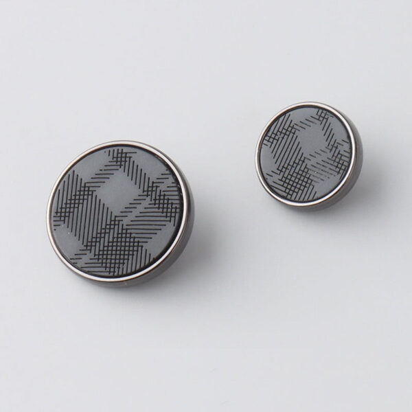 Round Laser Engraved Resin Metal Shank Buttons for Woolen Outerwear 12pcs