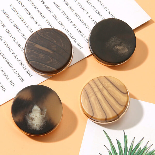 Round Resin Metal Shank Buttons Coffee Beige Brown Black 20 Pack - Image 2
