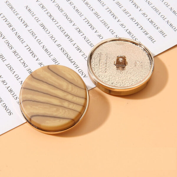 Round Resin Metal Shank Buttons Coffee Beige Brown Black 20 Pack - Image 4
