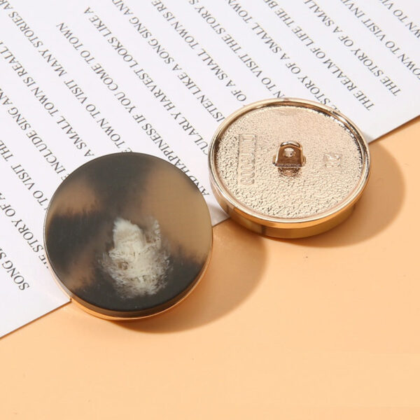 Round Resin Metal Shank Buttons Coffee Beige Brown Black 20 Pack - Image 5