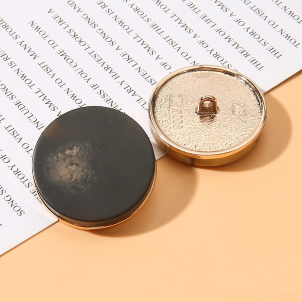Round Resin Metal Shank Buttons Coffee Beige Brown Black 20 Pack - Image 6