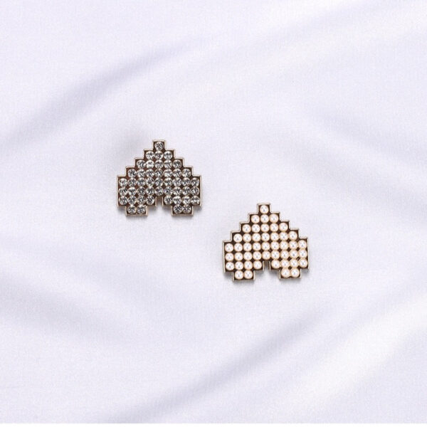 12.5/15/23mm Heart-Shaped Pearl Metal Rhinestone Button 15 Pack - Image 4