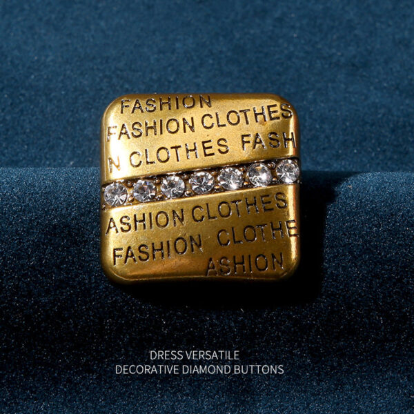 Vintage Golden Silver Square Rhinestone Buttons for Men Women Coats 12pcs - Image 2