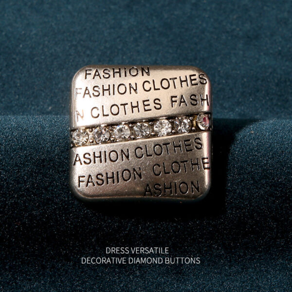 Vintage Golden Silver Square Rhinestone Buttons for Men Women Coats 12pcs - Image 3