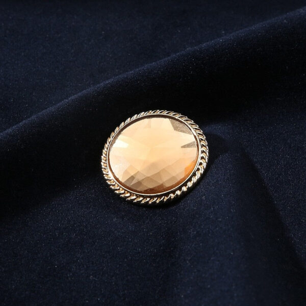 25mm Colored Glass Golden Metal Shank Buttons for Women Coats 6pcs - Image 6
