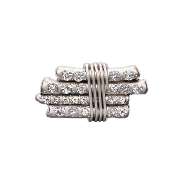 20/24/30mm Long Strip Shaped Bundled Metal Rhinestone Buttons 12pcs - Image 2