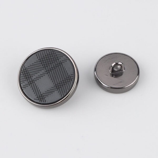 Round Laser Engraved Resin Metal Shank Buttons for Woolen Outerwear 12pcs - Image 2