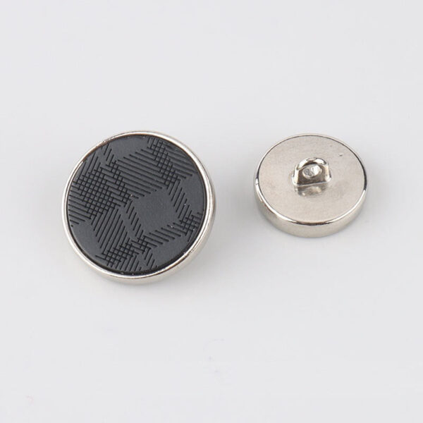 Round Laser Engraved Resin Metal Shank Buttons for Woolen Outerwear 12pcs - Image 3