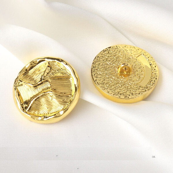 15/20/25mm Gilded Thick French Ripple Metal Buttons with Shanks for Coats 6pcs - Image 2