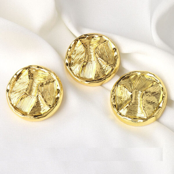 15/20/25mm Gilded Thick French Ripple Metal Buttons with Shanks for Coats 6pcs - Image 3