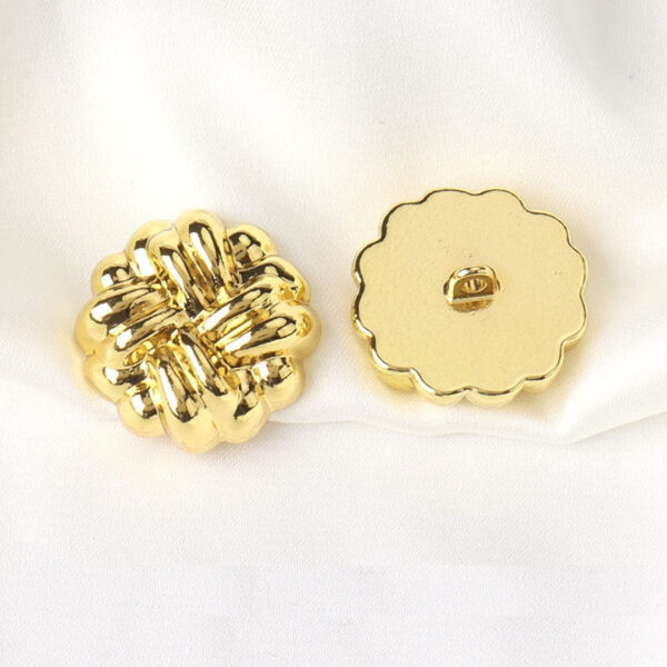 15/20mm Golden Round Laced Solid Buttons with Shanks for Coats, Jackets and Hats 10pcs - Image 2