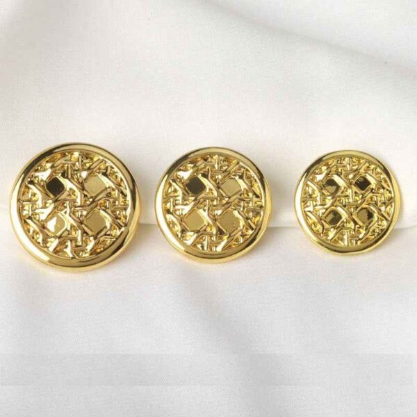 18/20/22/25mm Solid Gold Round Buttons with Shanks for Men's and Women's Suits 6pcs
