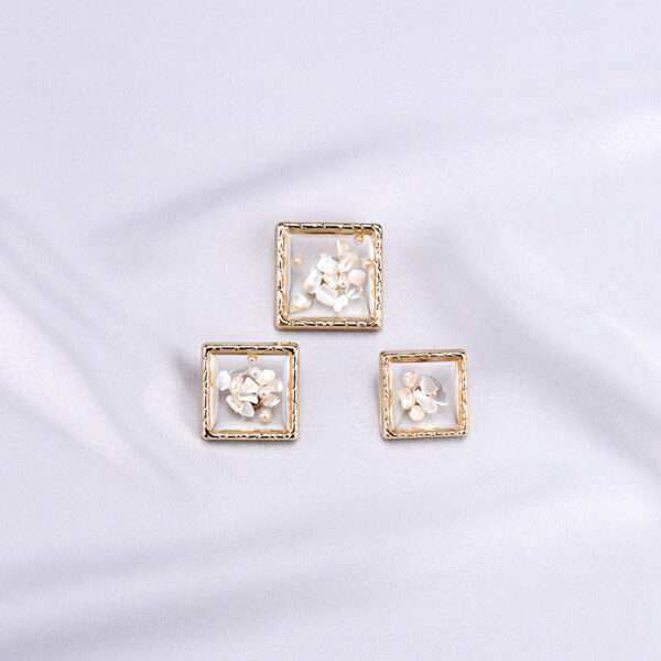 15-22mm Fashion Coat Square Metal and Shell Buttons 12pcs - Image 3