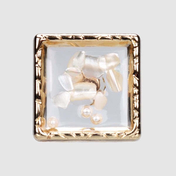 15-22mm Fashion Coat Square Metal and Shell Buttons 12pcs - Image 4