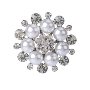 30mm Pearl Diamond Hand-Sewn Button Metal Base with Shank 3pcs