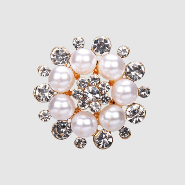30mm Pearl Diamond Hand-Sewn Button Metal Base with Shank 3pcs - Image 4
