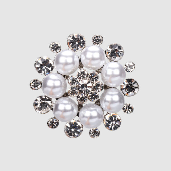 30mm Pearl Diamond Hand-Sewn Button Metal Base with Shank 3pcs - Image 5