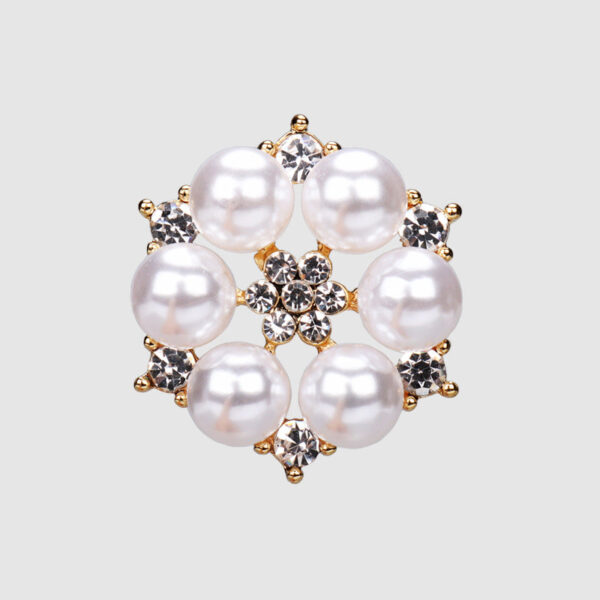 28mm Metal Pearl Rhinestone Button for High-End Fur Coats 4pcs - Image 4