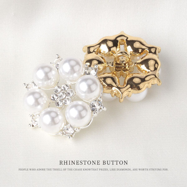 28mm Metal Pearl Rhinestone Button for High-End Fur Coats 4pcs - Image 3